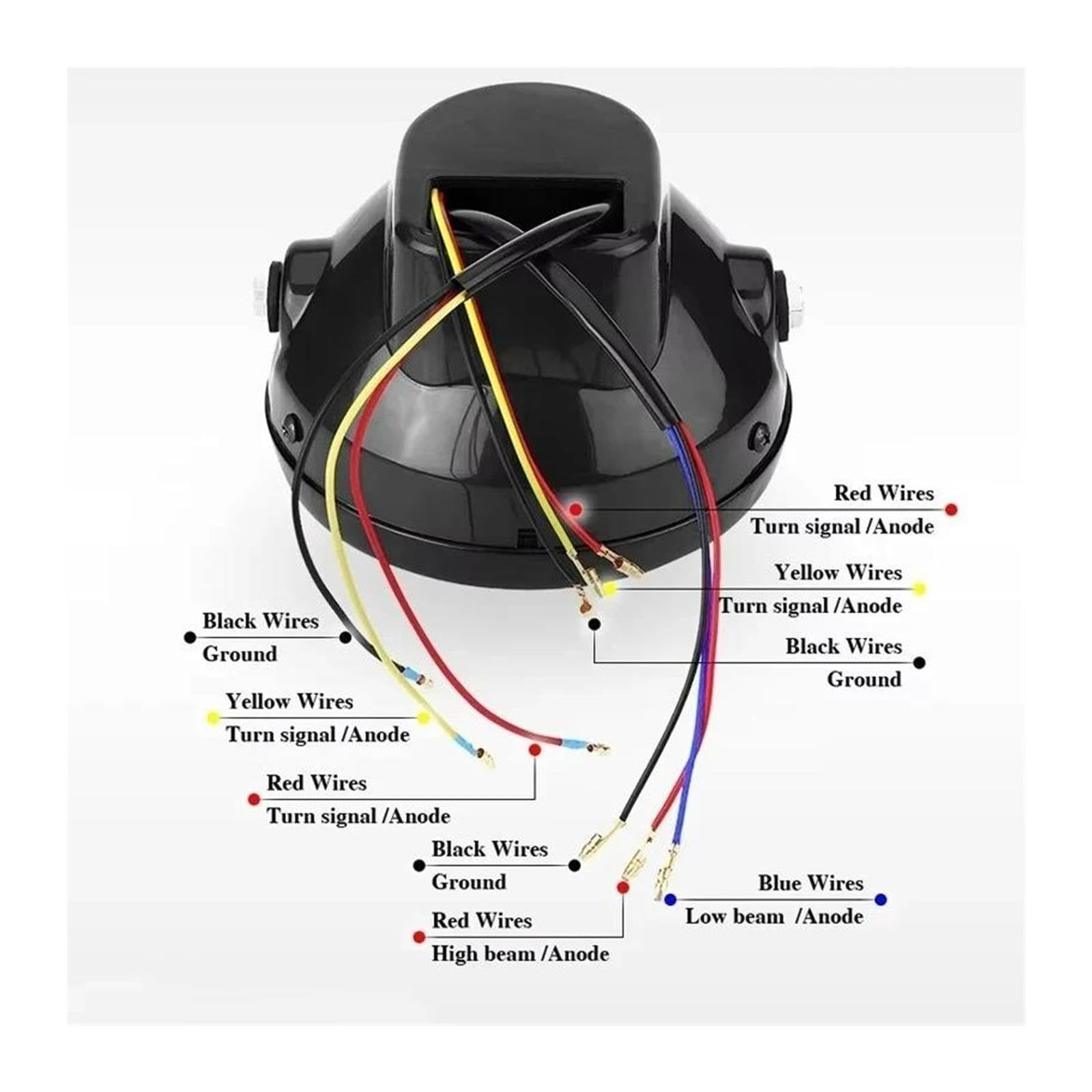 Uniwersalny reflektor motocyklowy halogenowy 7 cali 35W H4