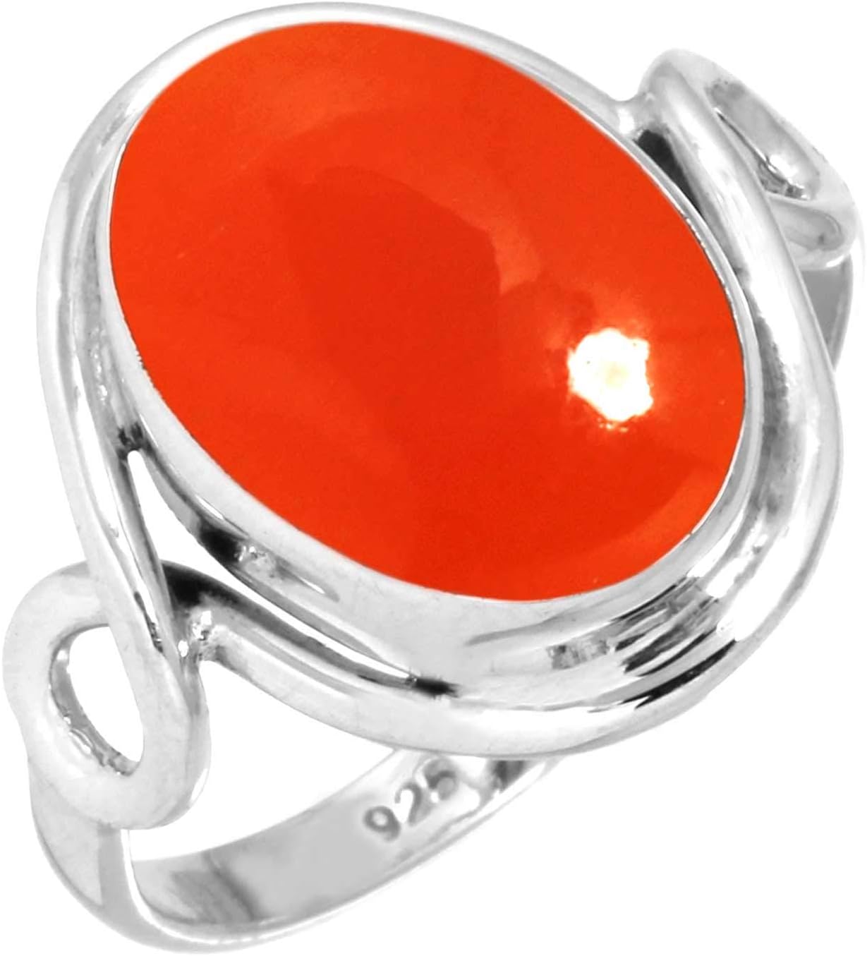 Genuine 925 Sterling Silver Handmade Jewelry Oval Moonstone, Carnelian, Onyx, Lapis Natural Gemstone Boho Ring For Women
