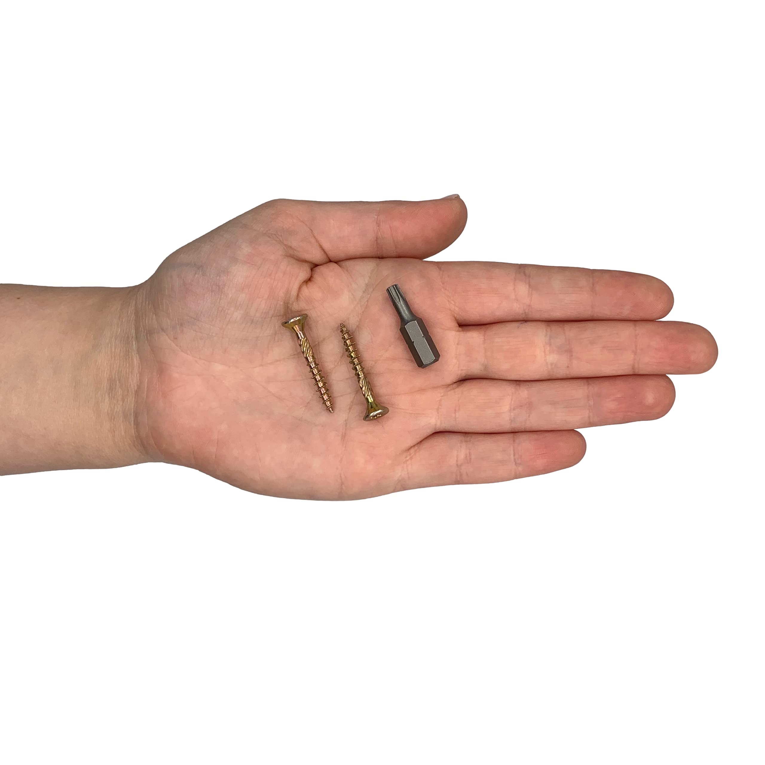 300 Viti In Acciaio Zincato Giallo 4.0x35 Mm Testa Torx T17 Per Legno E Truciolato - Con Punta Cacciavite Inclusa