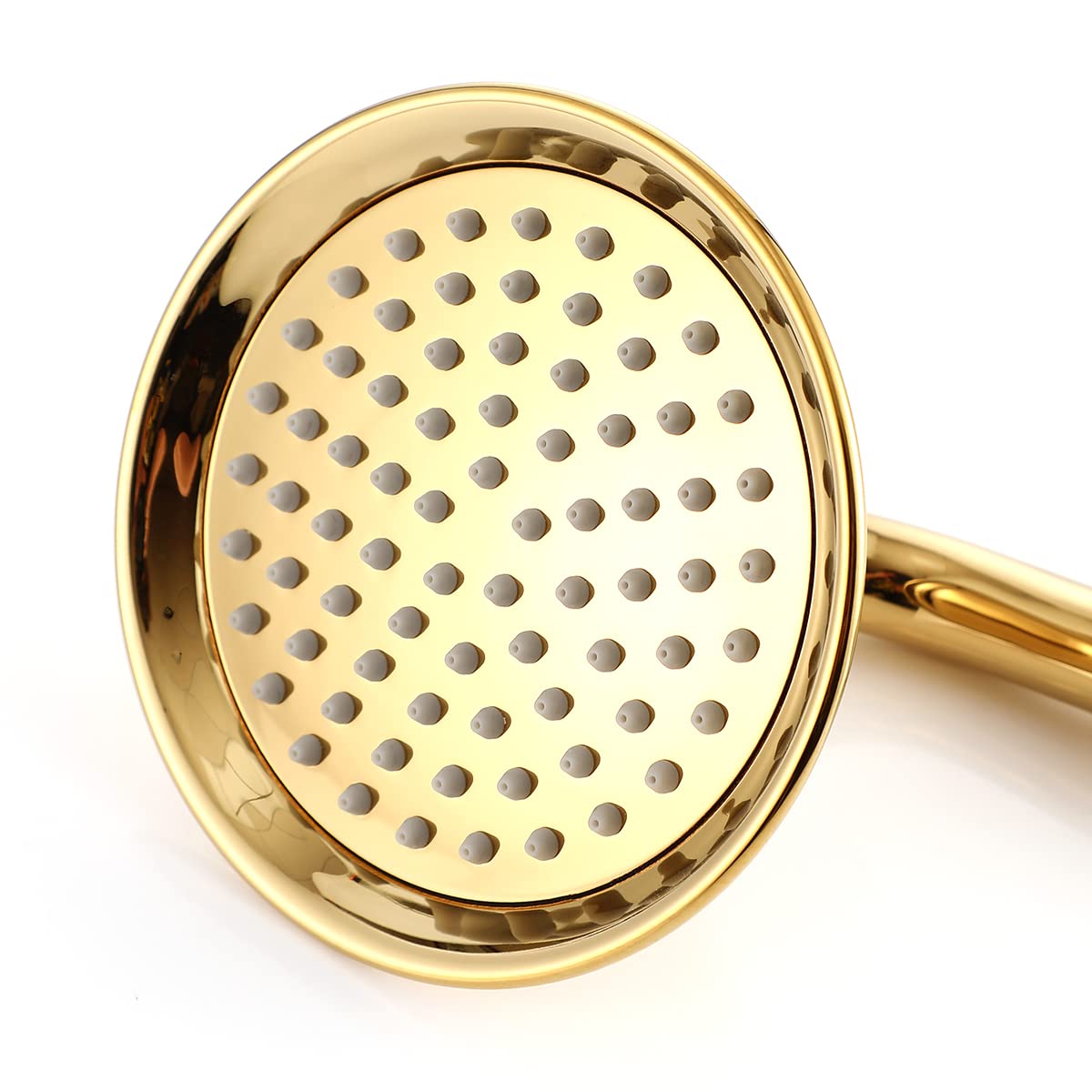 Soffione doccia vittoriano in titanio dorato, dimensioni più grandi, 10,7 cm, soffione doccia tradizionale in ottone e ceramica, set doccia a mano e tubo da 150 cm per bagno
