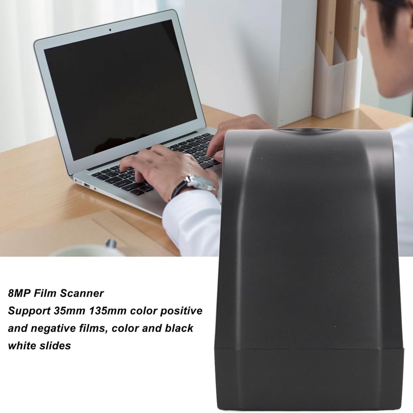 Scanner per pellicole da 8 MP, Scanner per Negativi a Colori Fisso, Supporto anteprima Immagine, funzioni di Riproduzione e Modifica, scansione unidirezionale, per Diapositive a Colori e monocromati