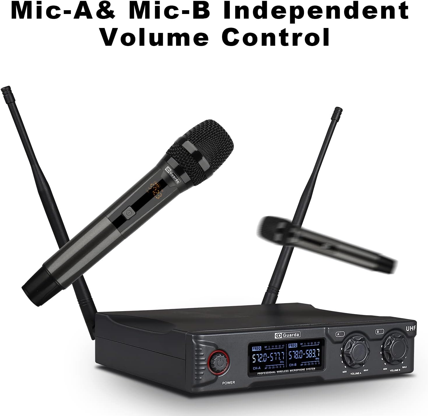 Guarda Wireless Handheld Microphone System,Cordless Mic Sets, for Home Karaoke, Meeting, Party, Church, DJ, Wedding, 200ft Coverage (US-81)