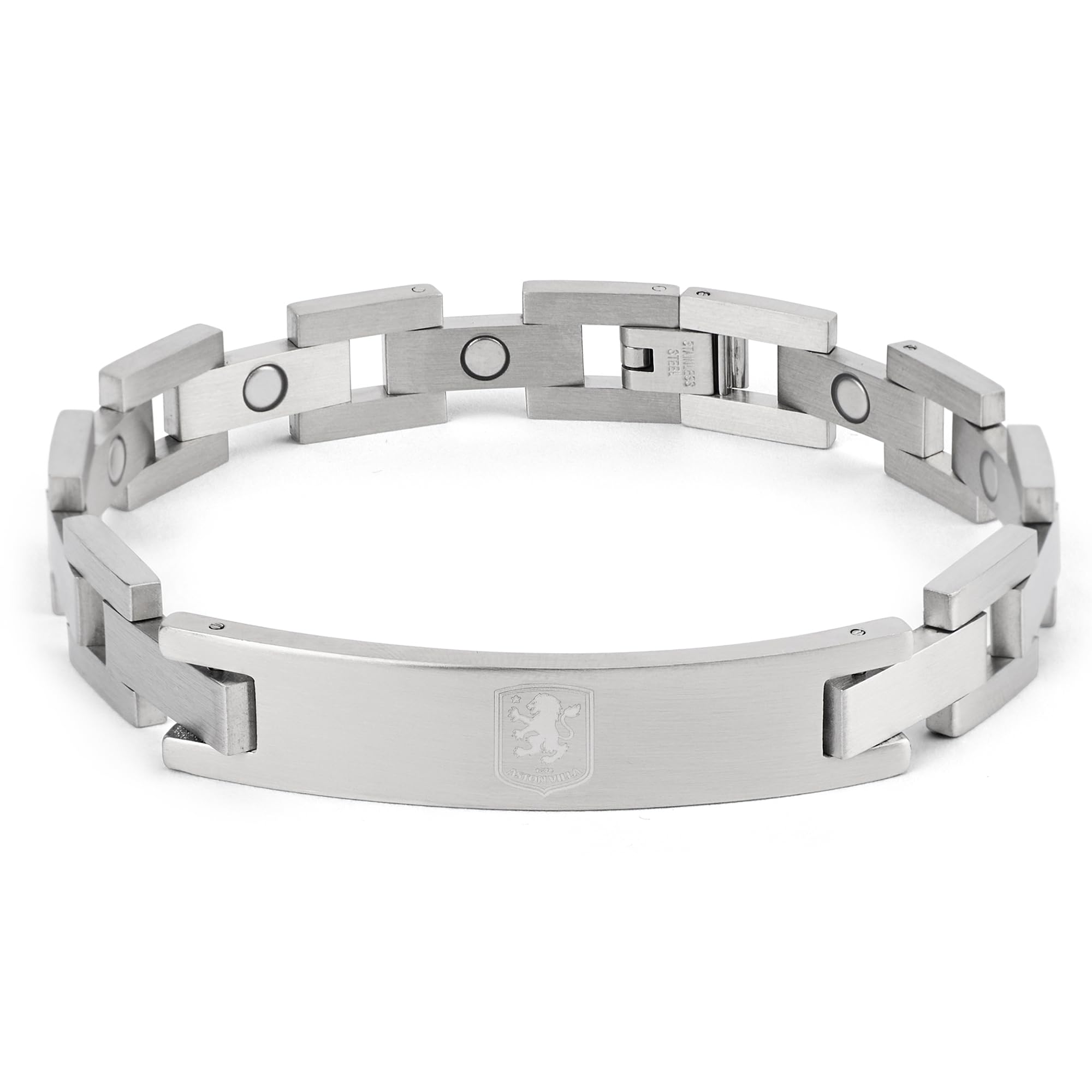 Aston Villa FC Stainless Steel Link Bracelet – Official Crest Gift – AVFC Fan Jewellery
