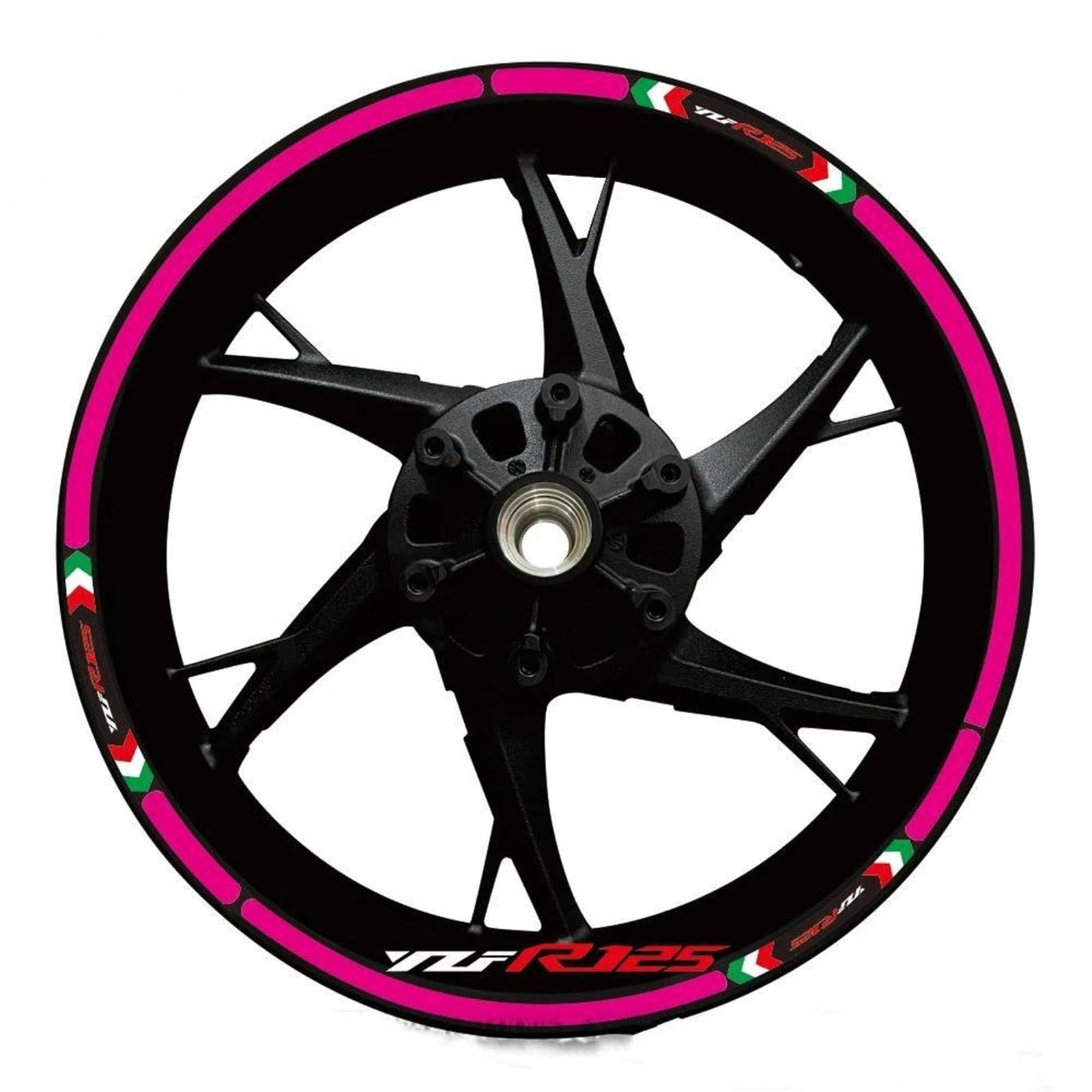 Stickers Motorcycle Reflective Rim Stripe Stickers Edge 1 Set for Yamaha YZFR125 YZF R125(Style 1)