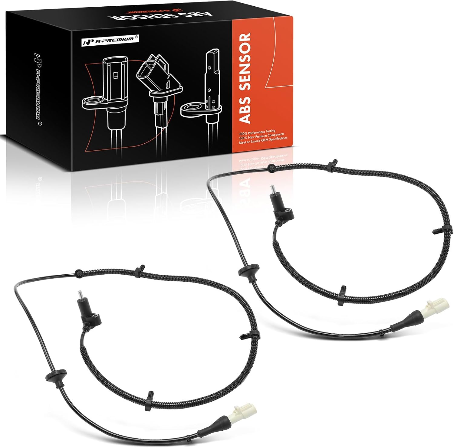 A-Premium Rear Side ABS Wheel Speed Sensor Compatible with Ford & Lincoln & Mercury Models - Crown Victoria 2001-2002, Town Car 2001-2002, Grand Marquis 2001-2002, Marauder 2003-2-PC Set