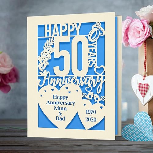 Miniatura 2 de Tarjeta de aniversario personalizada de regalo para amantes de la memoria de bodas, parejas, niñas, mujeres, esposa, tarjetas cortadas de papel con