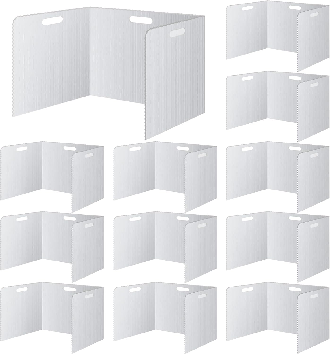 24 Pcs White Desk Dividers for Students Plastic Privacy Folders Sturdy and Waterproof Test Privacy Shields Easy to Clean Classroom Test Dividers for School Teacher Student Study Supplies