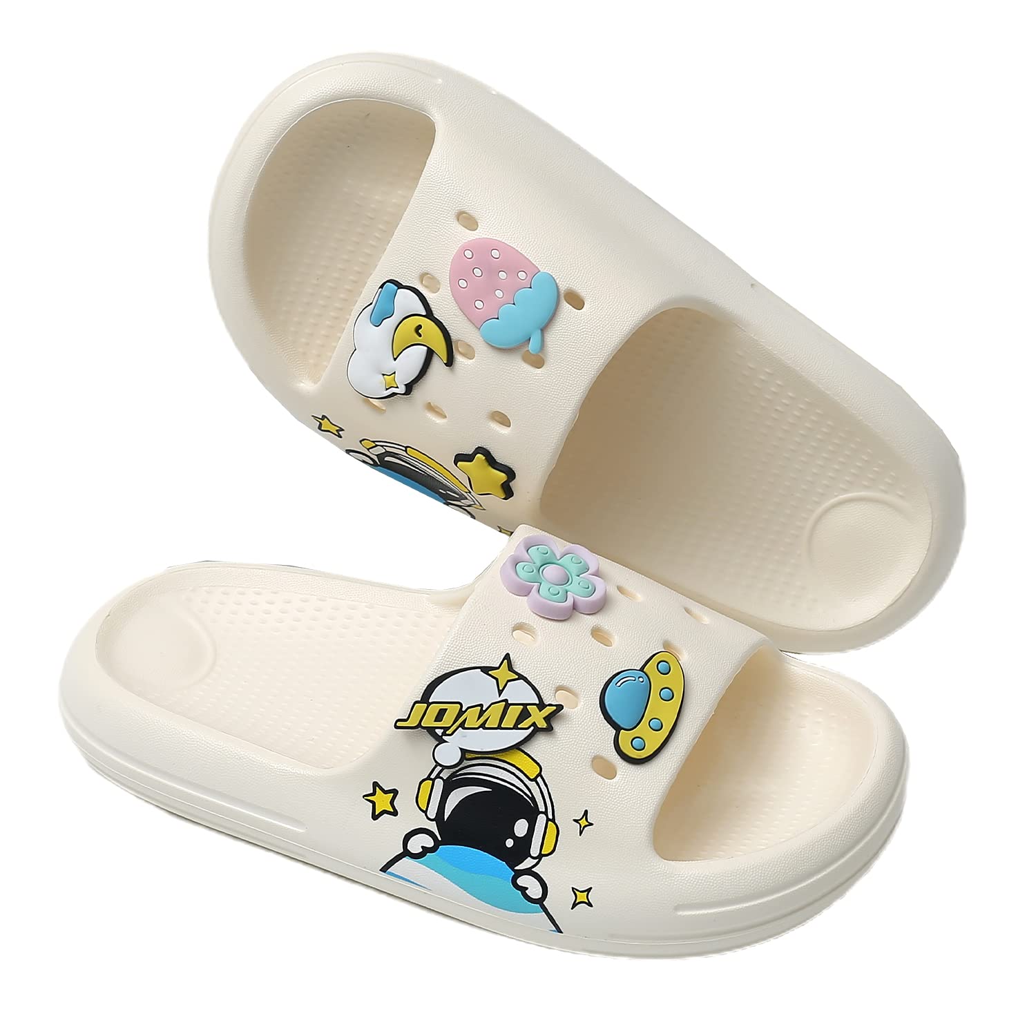 JOMIX Chanclas Niño Piscina Chanclas Niña Unisexo Niños Sandalias Verano Playa Mar Baño Ducha Bonitas Chanclas Goma Transpirables con Decoración Suela Gruesa