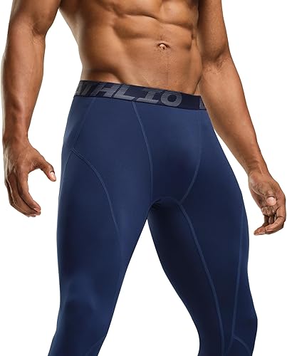 Vista 3 de ATHLIO Men's Thermal Compression Pants, Athletic Running Tights & Sports Leggings, Wintergear Base Layer Bottoms
