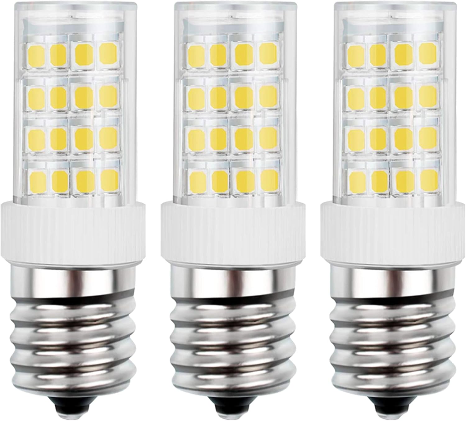 LED Microwave Appliance Light Bulb for Refrigerator Range Hood Over Stove Equivalent 40W Incandescent Bulb E17 Intermediate Screw Base 120V 5W 450LM Natural White 4000K Non-Dimmable Pack of 3