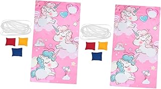 ibasenice 2 Sets Kids Outdoor Toys Bean Bag for Kids Punch Bag for Kids Bean Bag Toss Board Outdoor Bean Bag Game Sand Bag Toss Game Sandbag Childrens Outdoor Game Sandbags Throwing Toy Pink