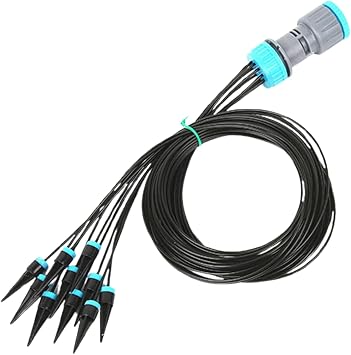 Drip Irrigation Kit 10 Dripping Head Plant Watering System Automatic Drip Irrigation Device for Garden Lawn Potted Plants Succulents Flowers Black