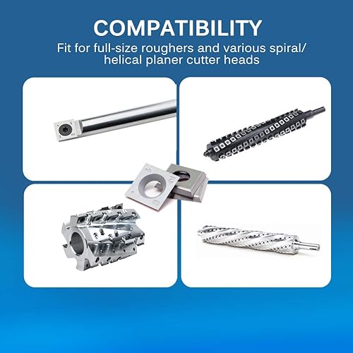 Miniatura 6 de 10 paquetes de 0.551 in de insertos de carburo indexables para cepilladora espiralhelicoidal y cuchillas de corte de carburo de repuesto con