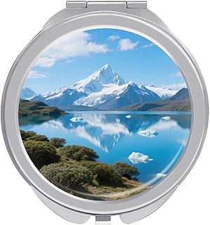 Snow Mountain Lake Travel Makeup Mirror 1x/2x...