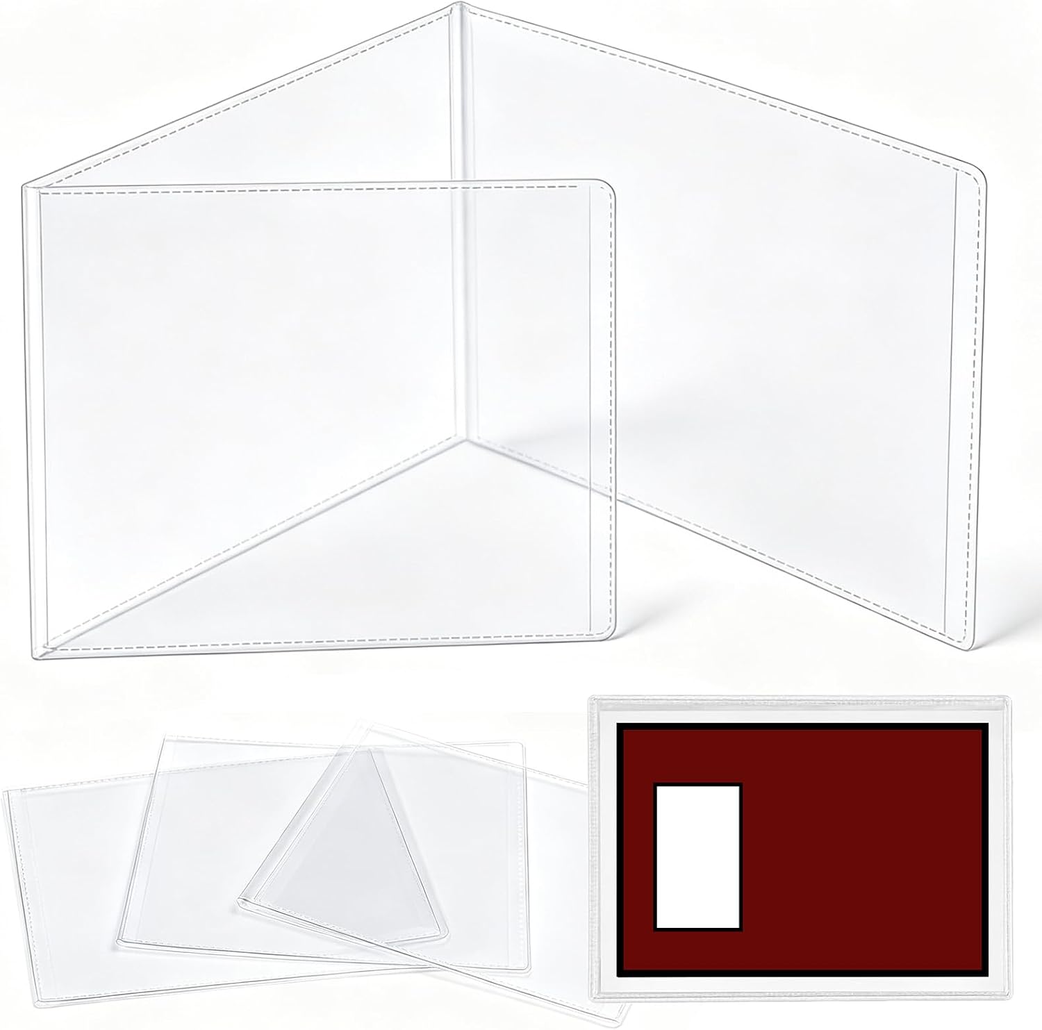 Mahjong Card Sleeves, 4PCS Clear Protective Covers for Large Mahjong Cards