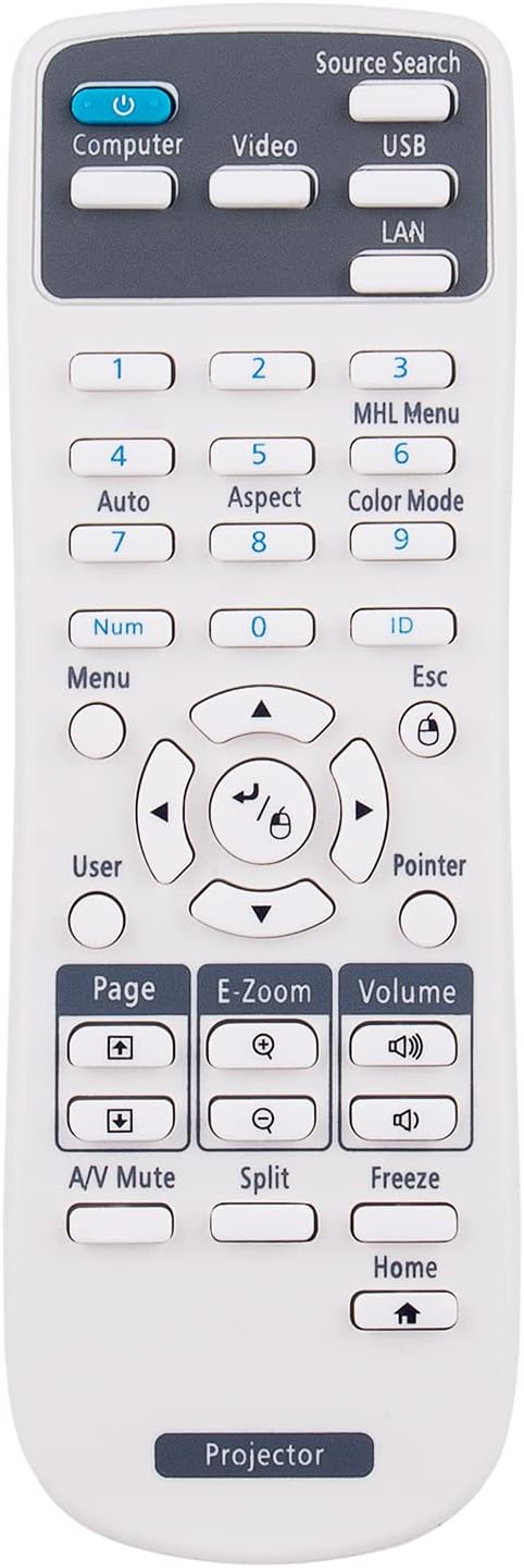 218178800 Replace Remote Applicable for Epson Projector EX5260 EX9220 VS350 VS250 VS355 EX9210 VS230 EX3220 EX5220 EX6220 EX7220 VS230 VS330 VS335W EX5230 H654a Powerlite 1266 1286 2142w 2042 2247u