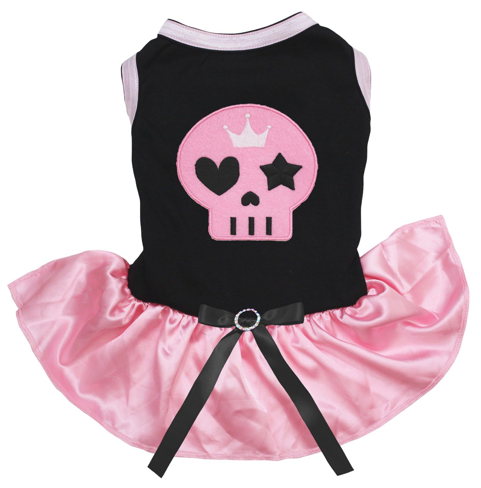 Robe pour chien taille S confortable au motif tête de mort rose