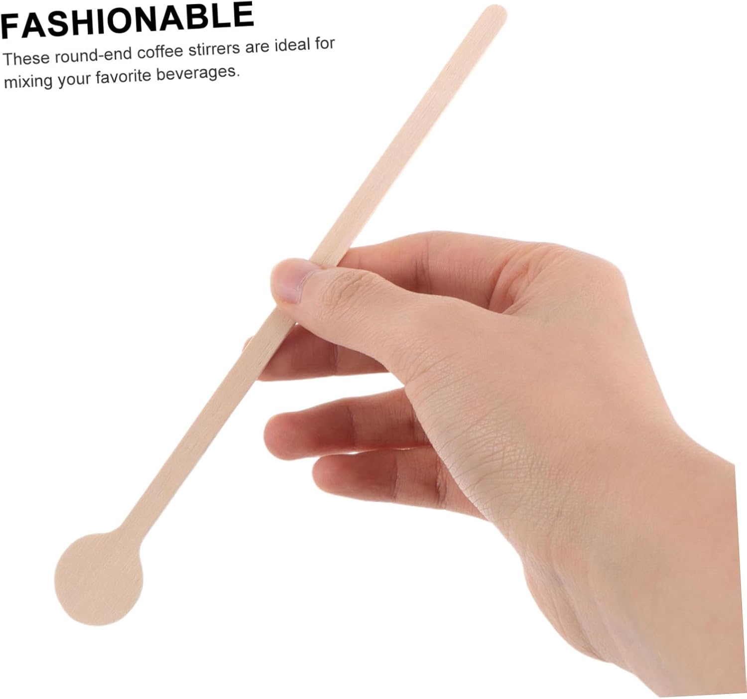 100Pcs Round End Wooden Coffee Stir Sticks Versatile Beverage Mixers for Coffee Tea Milk Cocktails Lightweight Drink Stirrer for Cafes Home Use