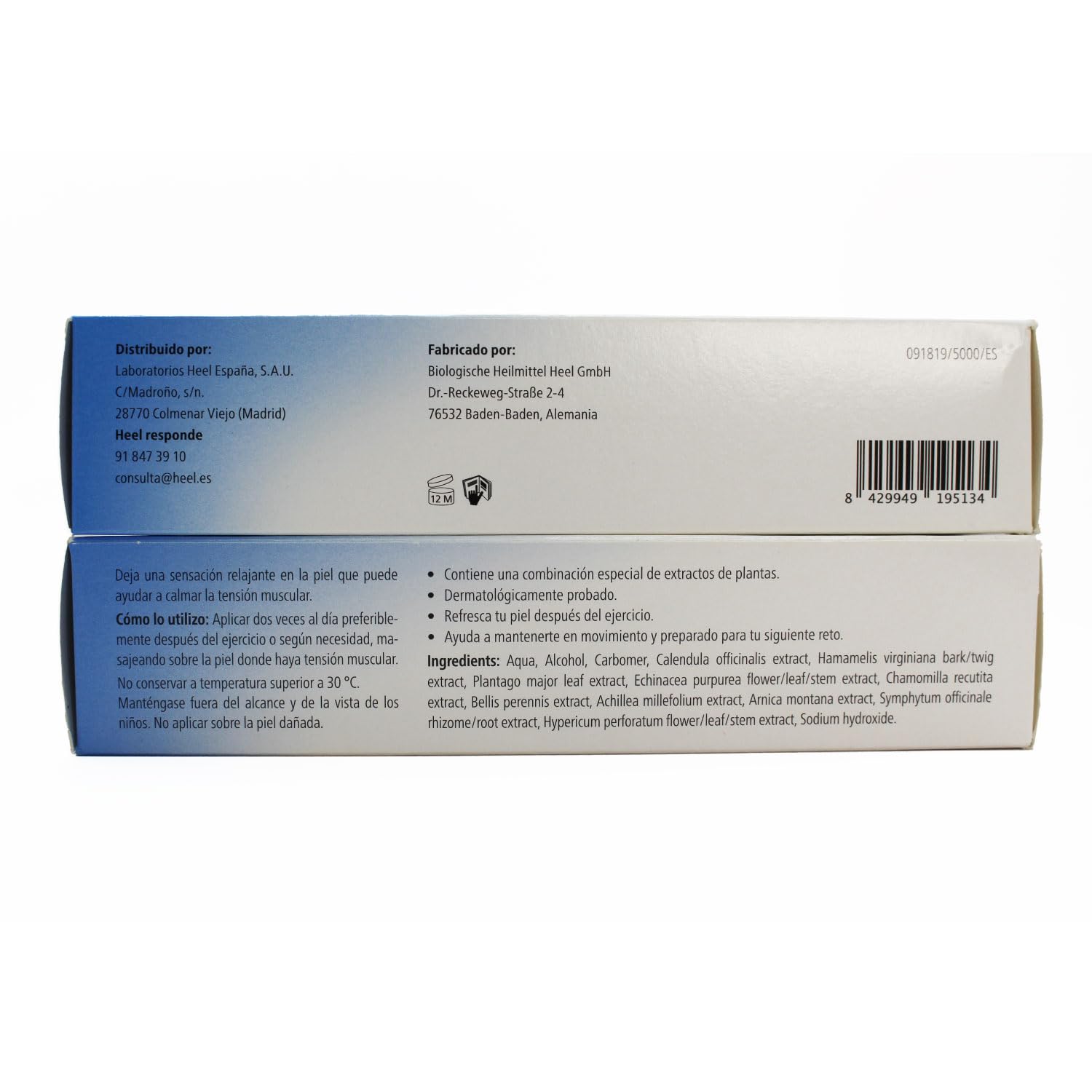 Heel – Traumeel Sport Gel, Gel Refrescante para Tensión Muscular, Formulado con 10 Extractos de Plantas, Textura no Grasa y Rápida Absorción – 100 g