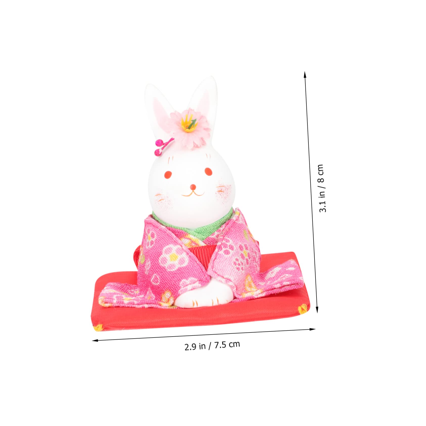 Alipis 5 Pièces Kimono Lapin Chanceux Fortune Lapin Statue Accessoires pour La Maison Bureau Minuscule Statues Mini Figurines Table Décoratif Miniature Animaux