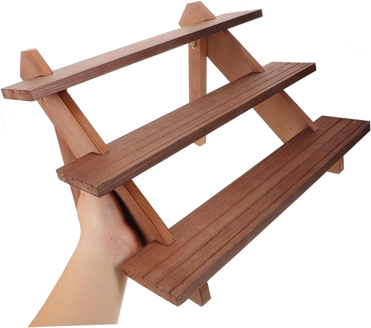 Wooden Multi-tier Plant Stand Organizer for Home Decor Flowerpot Display Shelf Rustic Wooden Flowerpot Holder for Living Room Office Tea House