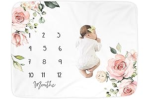 Kute 'n' Koo Premium Fleece Baby Monthly Milestone Blanket for Boy Girl