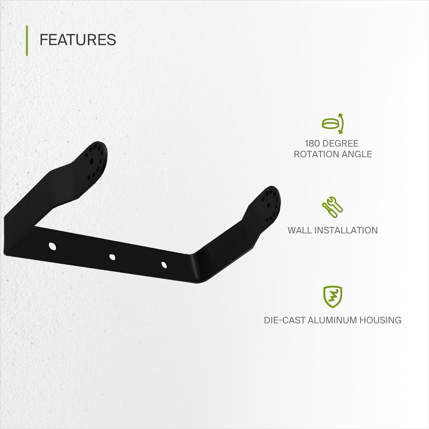 ASD Floodlight Mounting Bracket for LED Area Lights | Compatible with 150-200W LSB5, LSB5A | Black