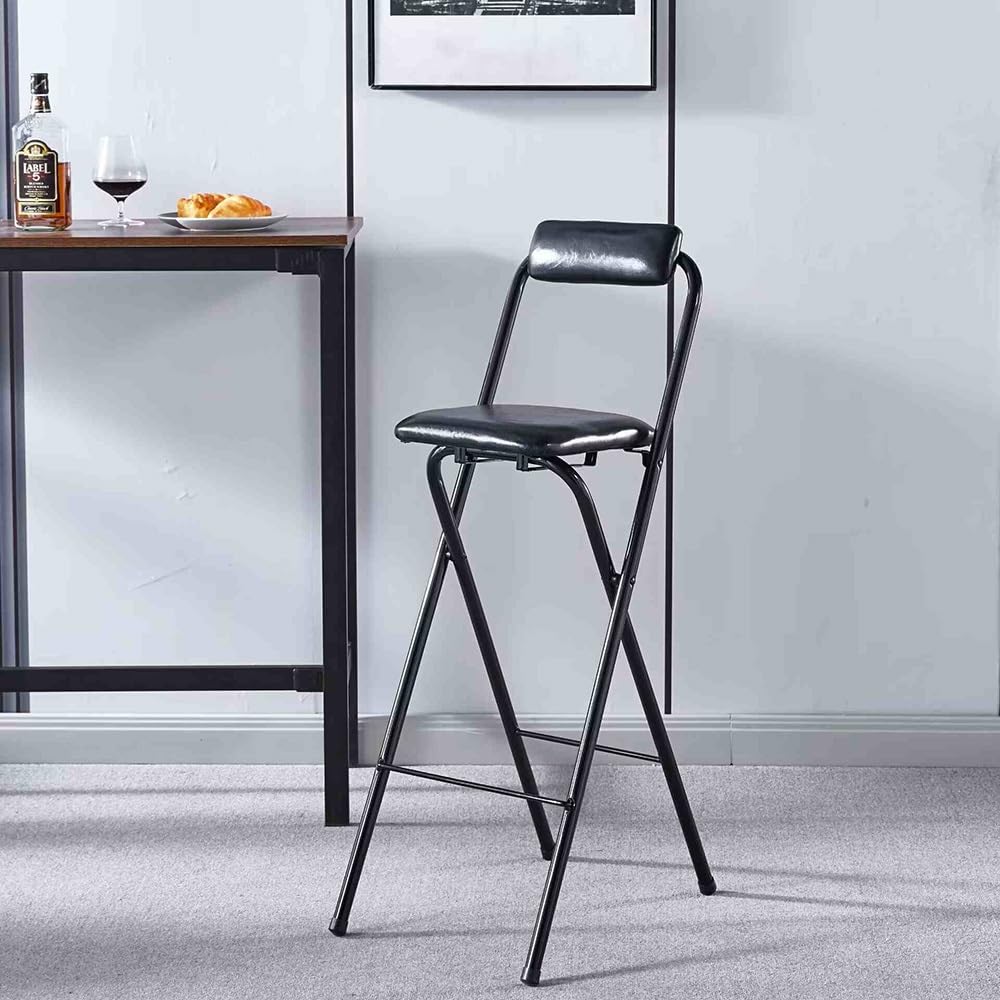 Chaise pliante portable confortable contre le manque de place noir