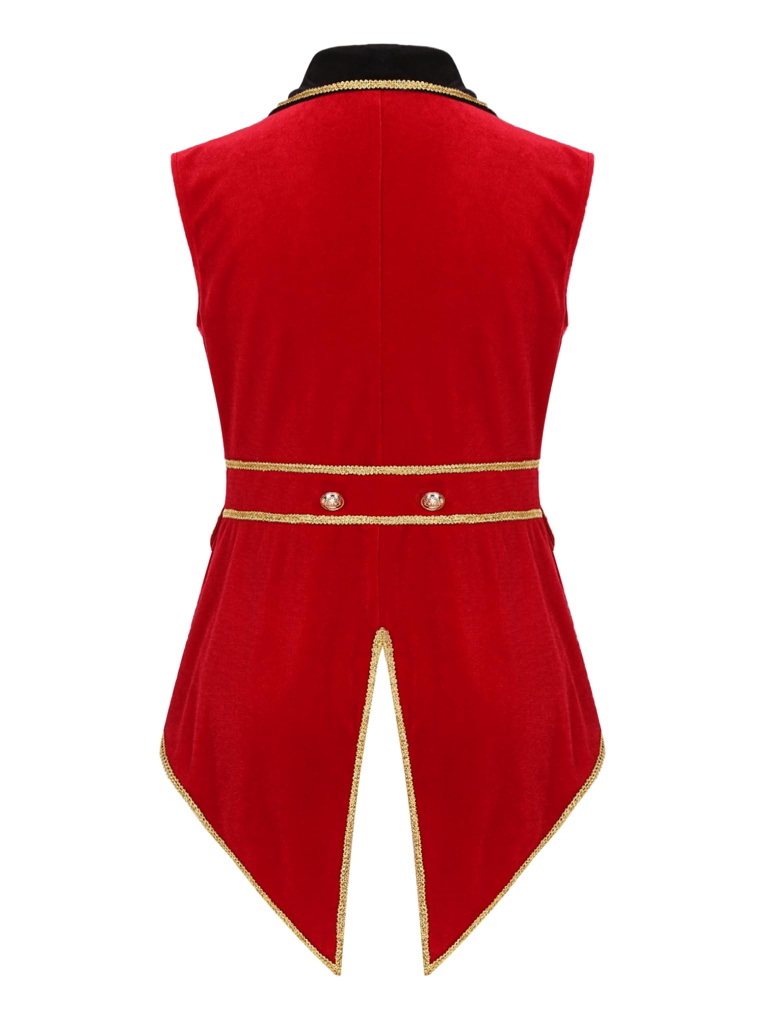 Costume Halloween Femme Gilet Déguisement Cirque Veste Sans Manche Gothique Manteau Monsieur Loyal Halloween Carnaval Fête Performance