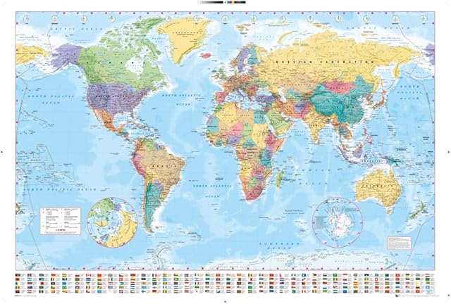 World Map, 2015, Maxi Poster, 61 x 91.5 cm, Paper, Multi-Coloured