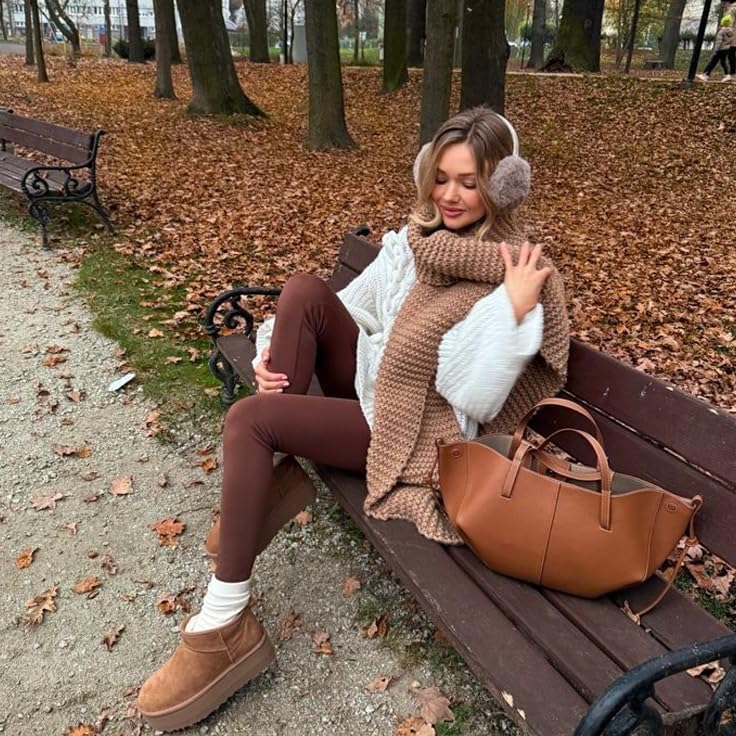 Image of DHSO Fleece Lined Leggings Women with Pockets - Thermal High Waisted Winter Warm Leggings Snow Weather Pants