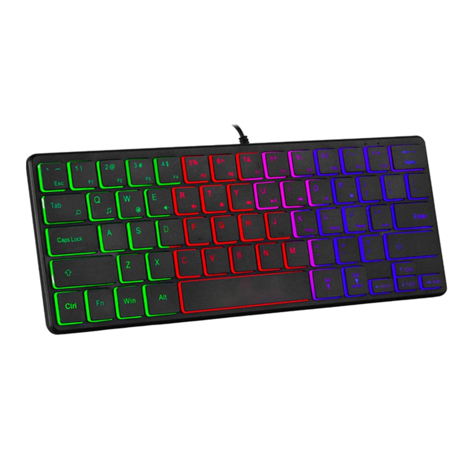Mini clavier de jeu filaire 64 touches AZERTY USB compact pour voyage - 8