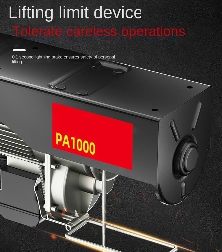 Image of Micro Electric Hoist Winch, Household Small Crane Hoist for Construction, Decoration (Pa1200)