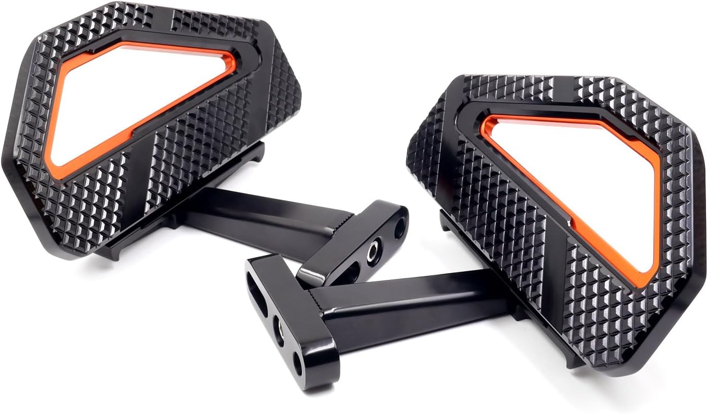 Tow-Tone Collection Passenger Footboard Floorboard with Mount Bracket Kit For MX Style Touring Road King Street Glide Road Glide Electra Glide Ultra Classic 1993-Later Black&Orange