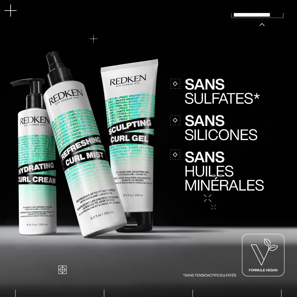 REDKEN - Crème Cheveux Bouclés Hybrid Curl Stylers - Hydrate & Définit les Boucles - Huile de Jojoba & Squalane - Cheveux Bouclés, Crépus ou Frisés - 200 ml