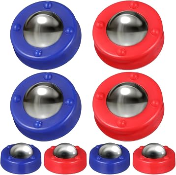 16pcs Mini Shuffleboard Replacement Pucks Tabletop Equipment Rollers Set,Table Shuffleboard Curling Game Accessories Foosball Sliding Balls for Indoor Home Leisure Sport Assorted Colors 0.94x0.55in