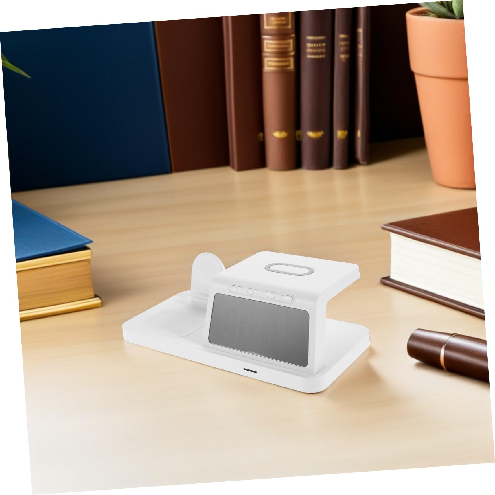 Gadpiparty 15w Caricatore Wireless con Orologio Stazione di Ricarica Supporto per Ricarica Wireless Rapida da Compatibile con Vari Dispositivi Design Moderno per Comodino o Ufficio