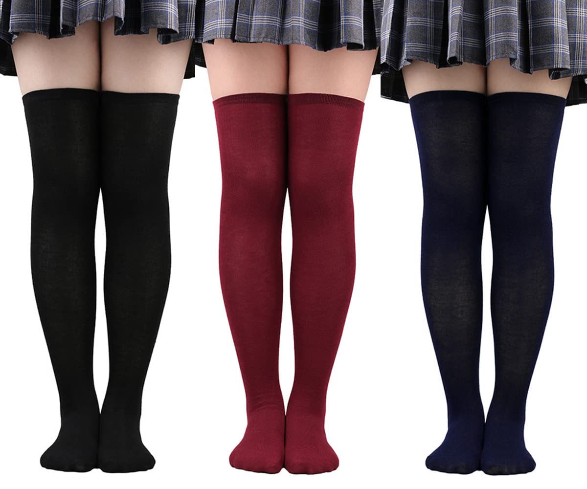 FGFD&OU Calcetines Hasta la Rodilla Mujer Calcetines Altos de Muslo Calcetines Largos Casual Térmicos Medias de Botas Largas para Niña Calcetines Navideños