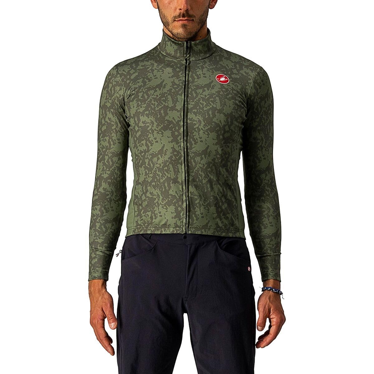 CASTELLI Men's Unlimited TH Jersey Sweatshirt, Military Green/Light Military, M