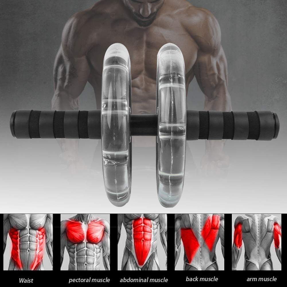 Rodillo de fitness profesional con rodamiento Ejercitador abdominal Equipo de entrenamiento central con bandas de resistencia Rodillera para entrenamiento de gimnasio en ca