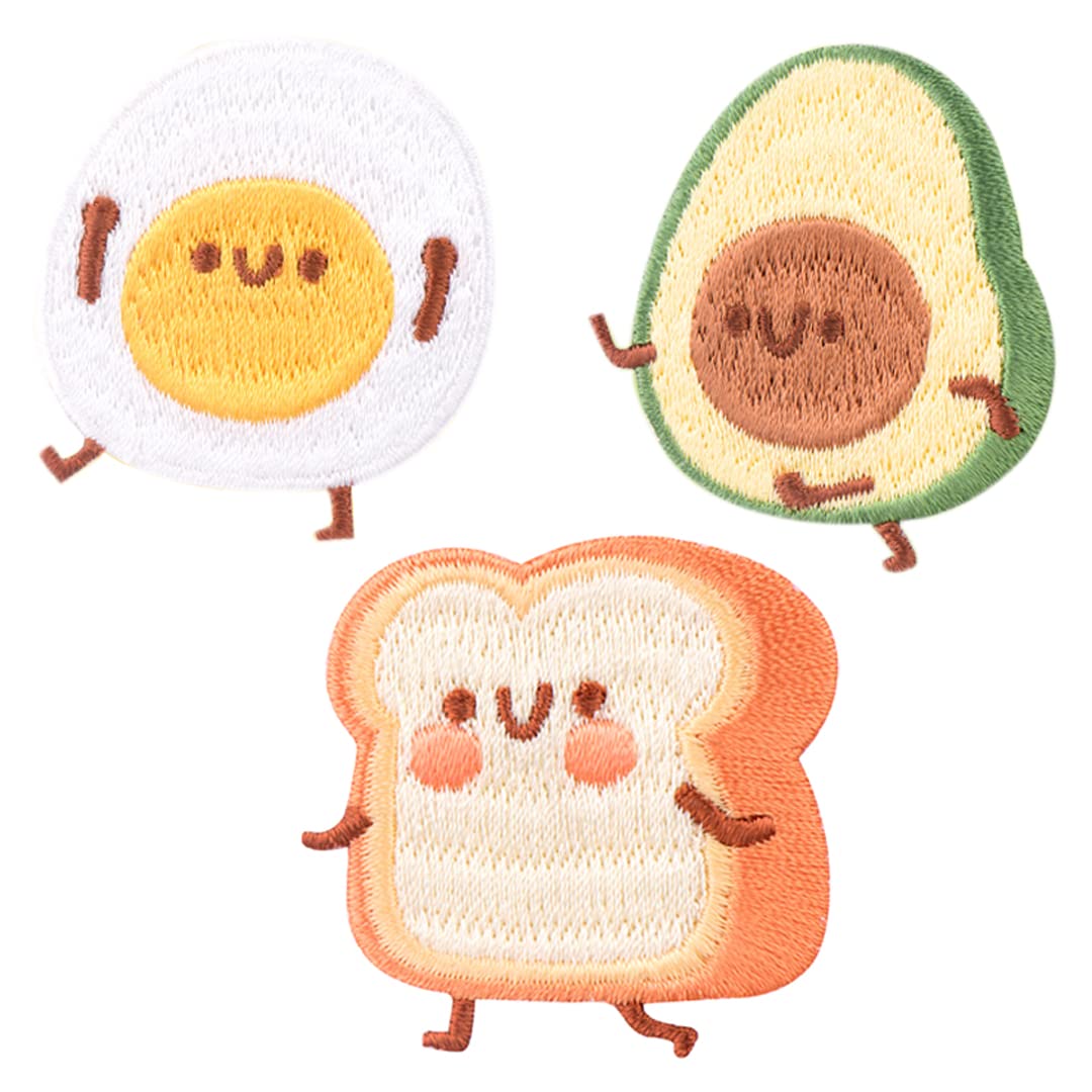 Amazon.co.jp: 3個入 漫画の 食べ物 アップリケ 人気 刺繍 シール