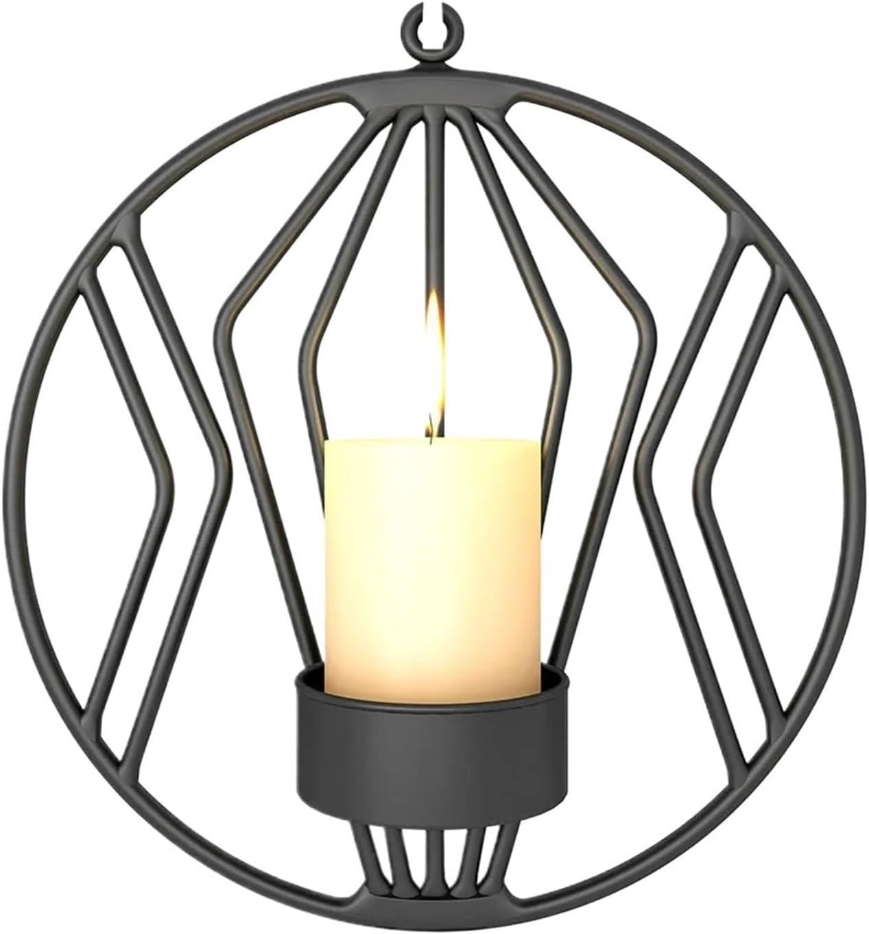 Candle Sconces Decorative Candle Holder Wall Mounted for Bedroom Decor Round Shape Metal Candlestick(Rose Gold)