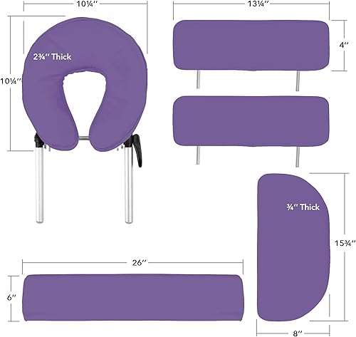 Miniatura 5 de Saloniture Mesa de masaje portátil profesional con respaldo - Lavanda