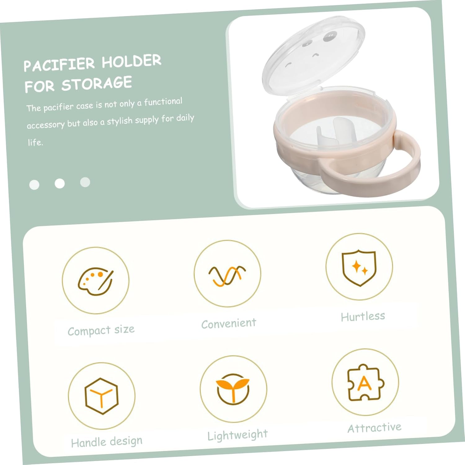 SECFOU 2pcs Portable Holder Case Cute Travel Storage for Pacifiers Compact and Safe Design for Go Use Fun and Stylish Accessory for Essentials