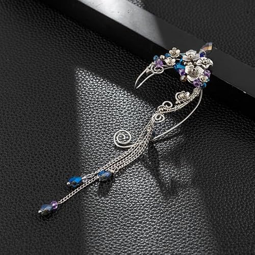 Freshme Fairy Elf Ear Cuffs - Fairy Ear Cuffs Boho Flower Ear Clips Dangle Tassel Climbers For Women S Prom Cosplaychristmas Halloween Renaissance Costume Accessories thumb #2