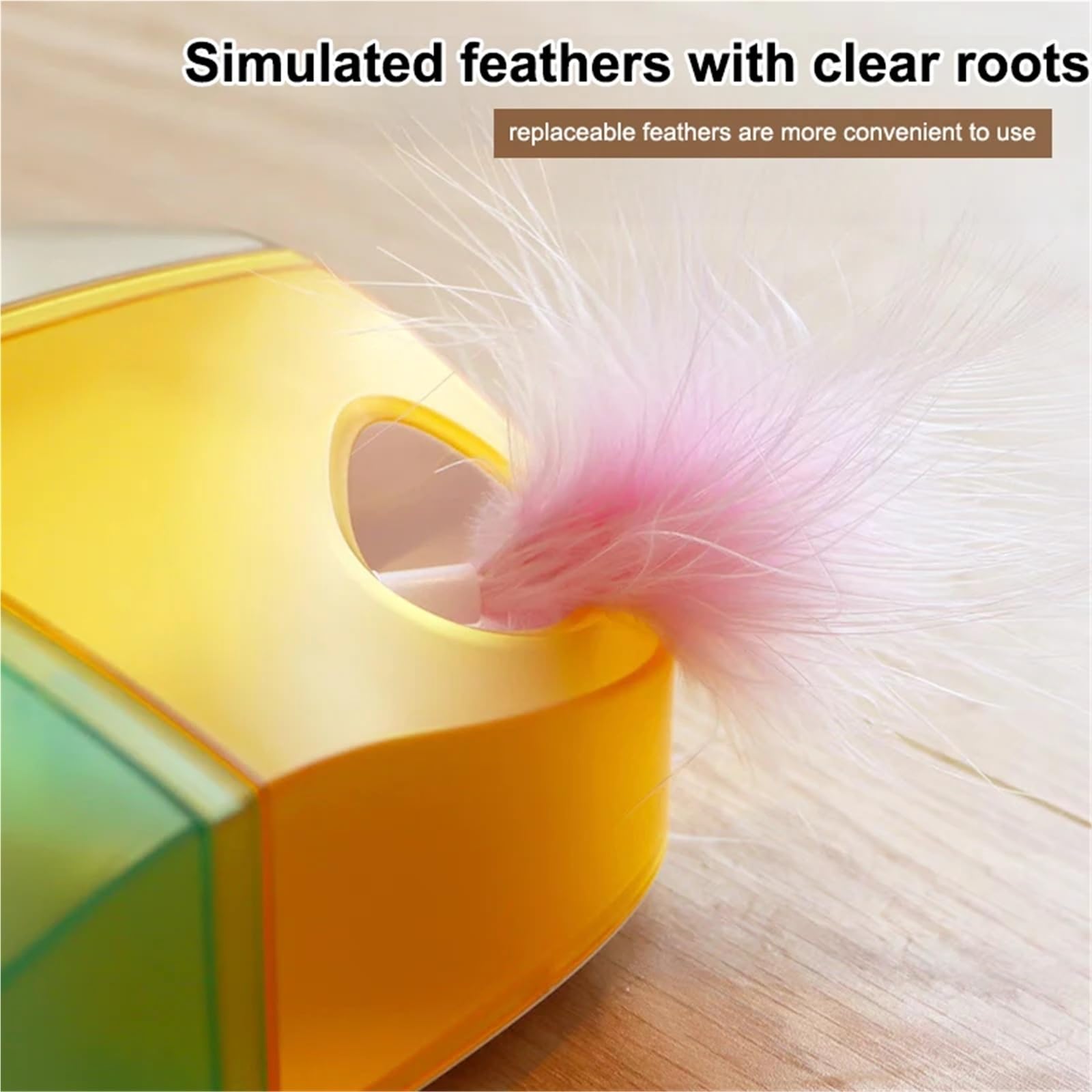 Juguete interactivo de entrenamiento de captura para gatos, sensor inteligente de carga USB con plumas reemplazables