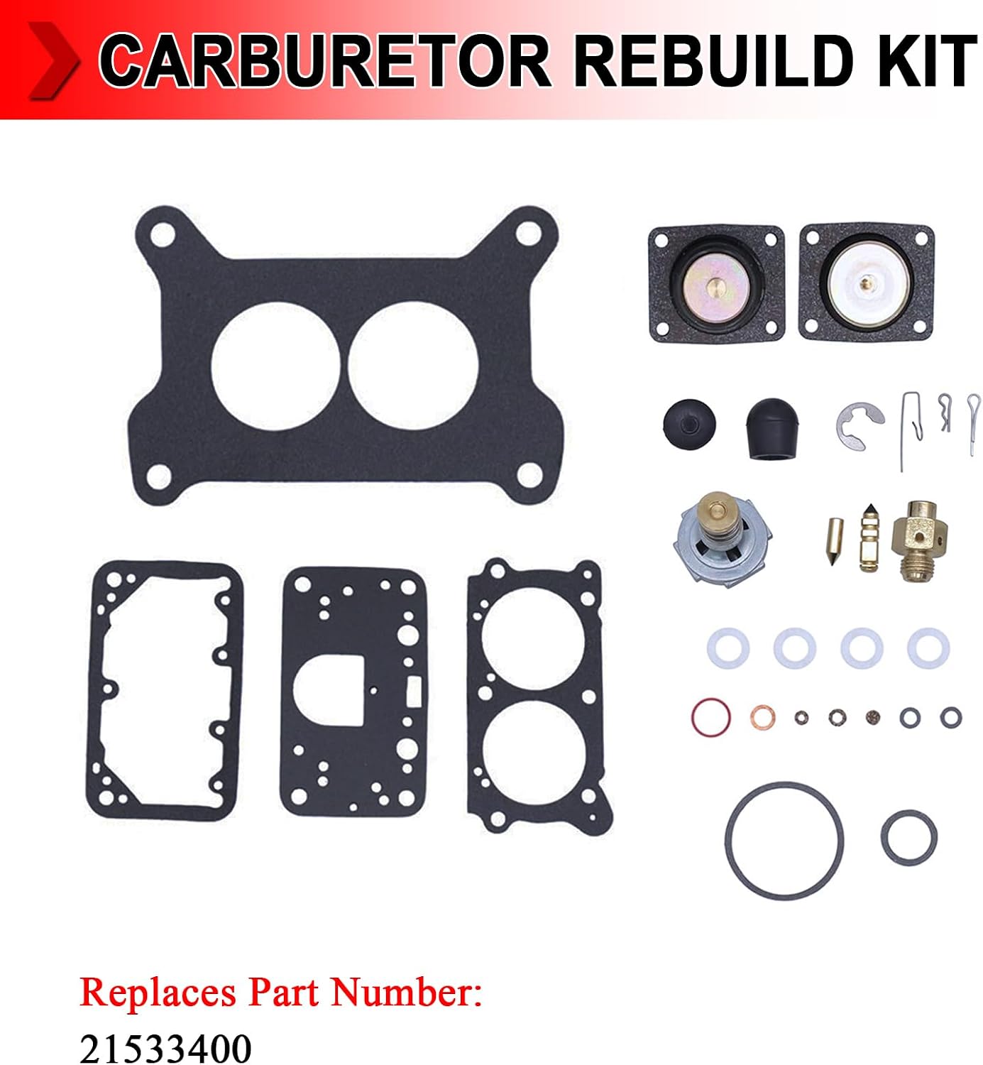 21533400 Carburetor Carb Repair Rebuild Kit Compatible With Volvo Penta 4.3L 5.0L 5.7L