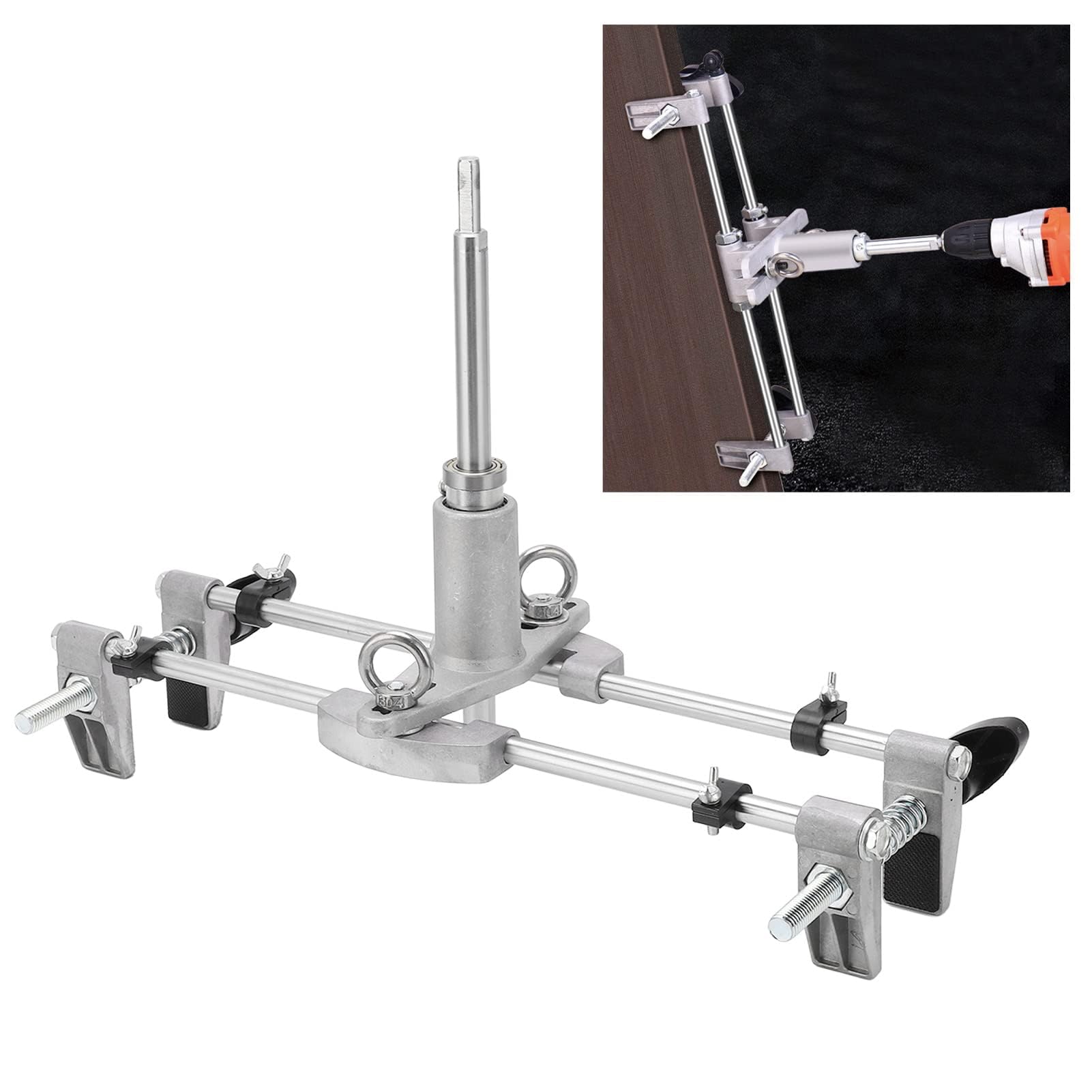 Kit de abridor de agujeros de cerradura de puerta, plantilla de corte de mortaja para instalación de cerraduras en puertas de madera maciza, juego de herramientas profesional