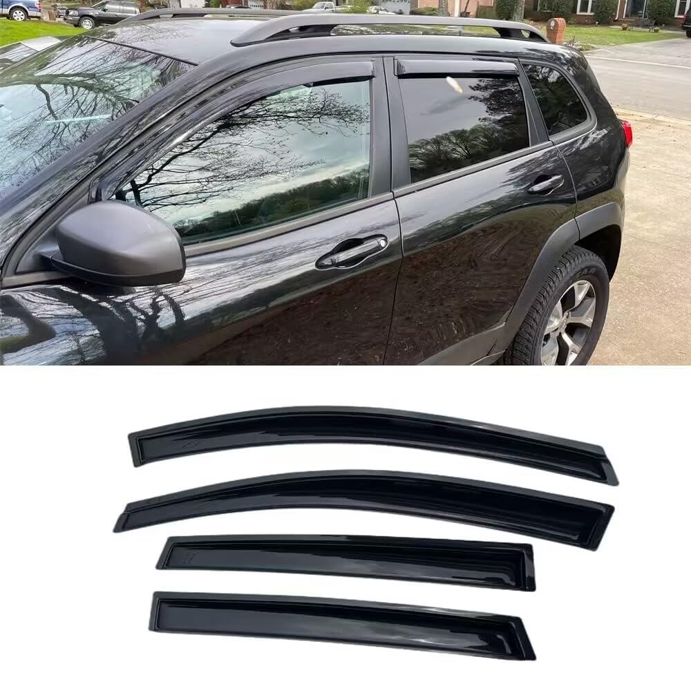 Sunproof Waterproof Side Window Wind Deflector, 4pcs New Proective Replacements Nice Rain Guards Set, Window Visor fit for 2007-2016 GMC Acadia 2007-2010 Saturn Outlook 94632