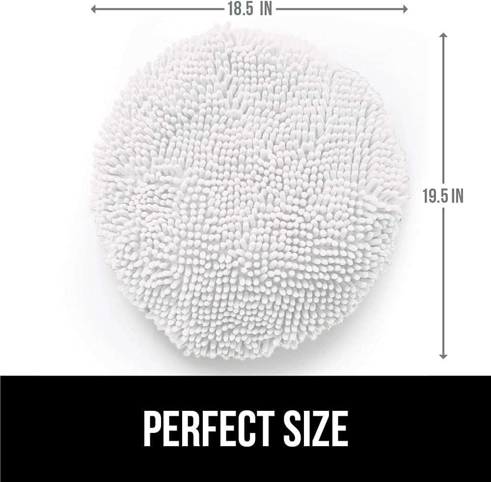Kangaroo Shag Chenille Toilet Lid Cover, Machine Washable, Microfiber Dries Quickly, Ultra Soft Seat Covers, 19.5x18.5, Fits Most Standard Lids, Essential Home Bathroom Decor, White : Home & Kitchen